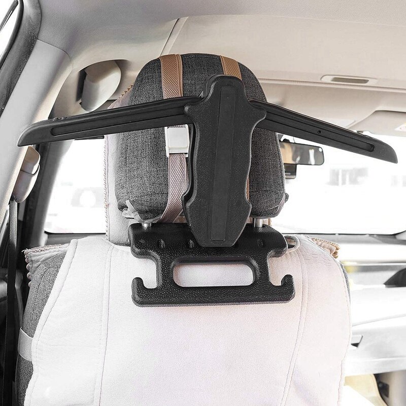 Car Seat Foldable Coat Rack Hanger Seat Chair Back Car Suit Hanger for Coat Jacket (Black)