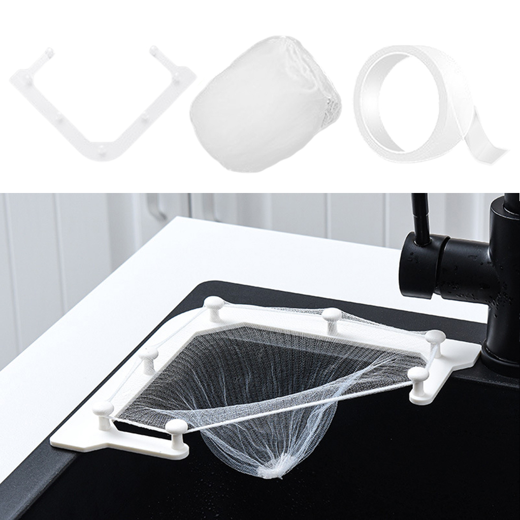 Keuken Wastafel Hoek Strainter Mand Driehoek Sink Filter Afdruiprek Mesh Zakken Multifuncational