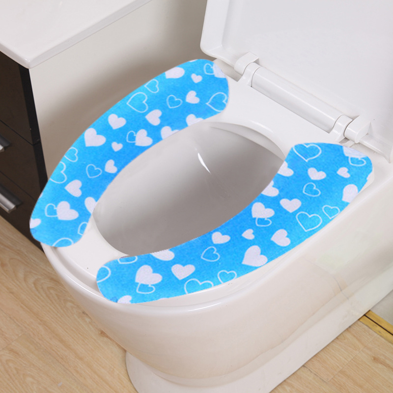 12 Models Printed Cartoon Cut-and-paste Toilet Seat Pad With Repeatable Washable Bathroom Toilet Seat: E