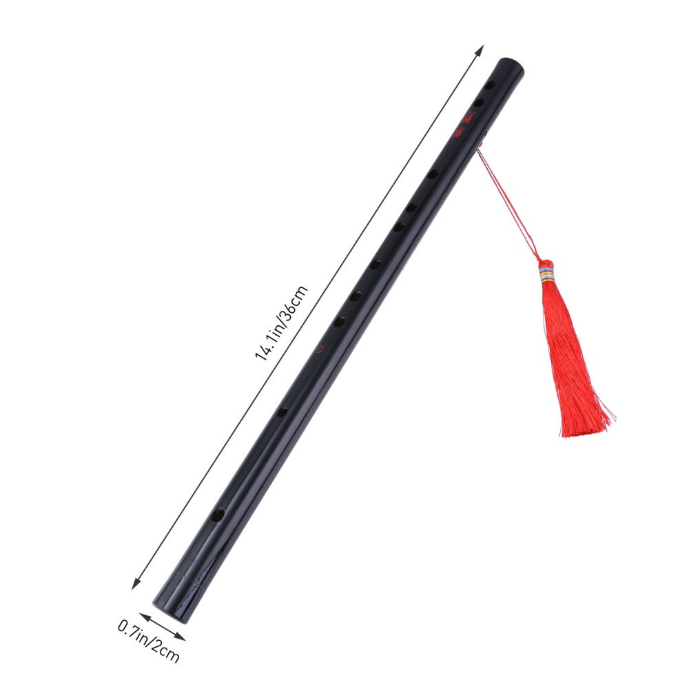 Chinese Stijl Bamboe Fluit Kids Volwassenen Zwarte Fluit Met Kwastje Voor Beginner