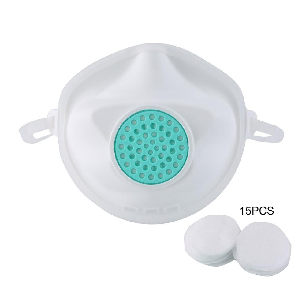 Siliconenmaskers stofmaskers praktische slijtvaste maskers draagbare maskers veiligheidsmasker met 15 filterpads