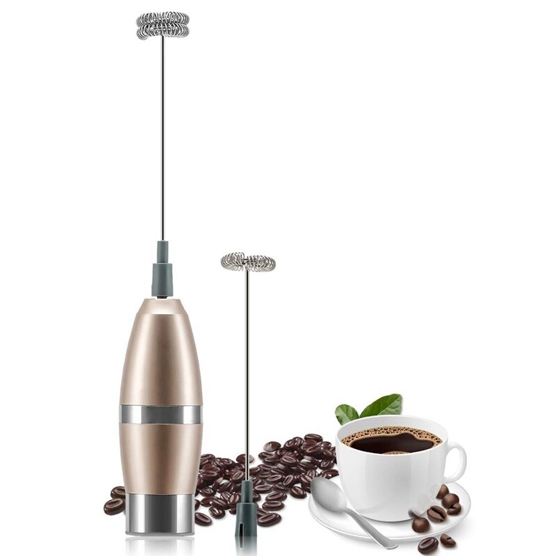 Mælkeskummer håndholdt piskeris - batteridrevet elektrisk skummaskine til mælk, kaffe, latte, cappuccino, chokolade, drink