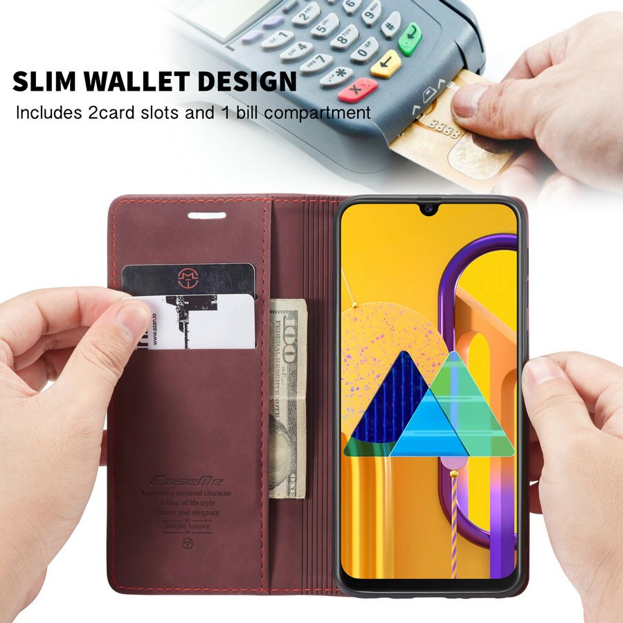 Caseme Voor Samsung M30s Case Flip Luxe Portemonnee Lederen Telefoon Geval Voor Samsung Galaxy M30s M 30S Auto Close magnetische Cover Cases