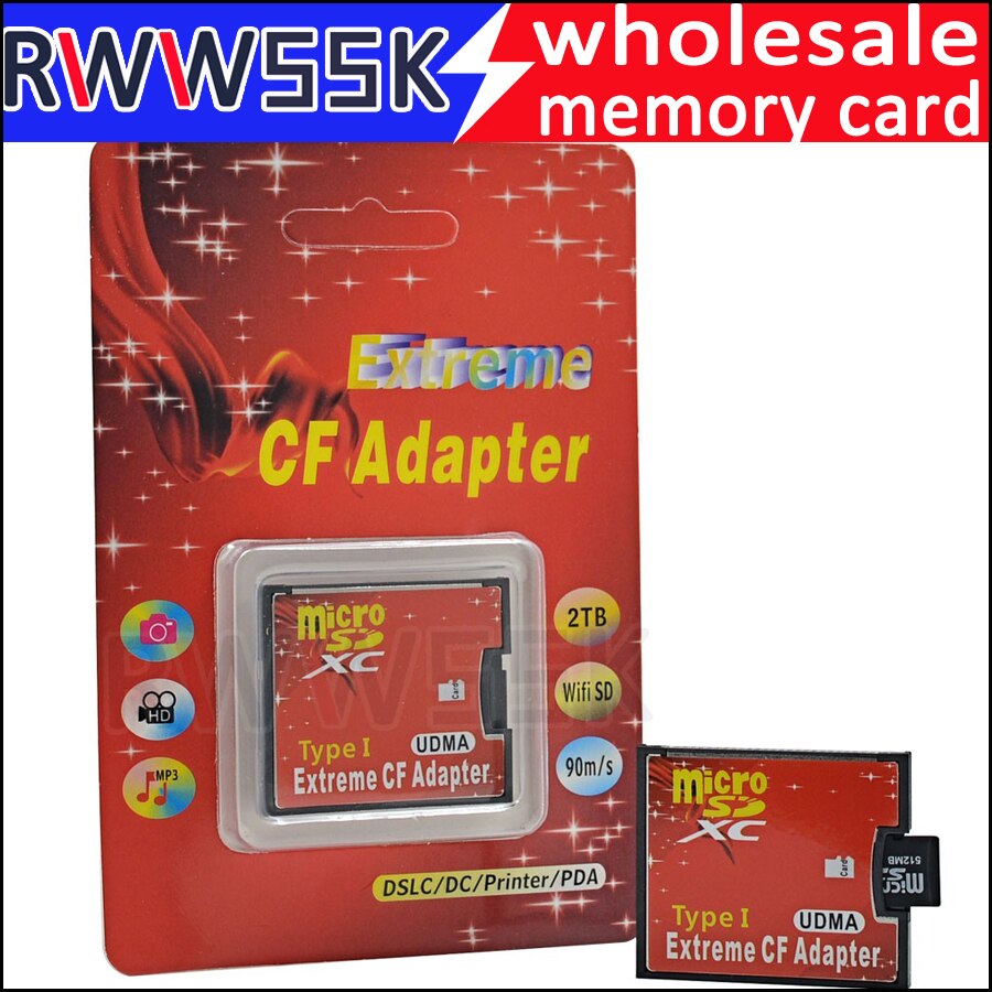 Originele retail pakket Micro SD SDHC SDXC TF naar CF Adapter MicroSD naar Compact Flash Type I