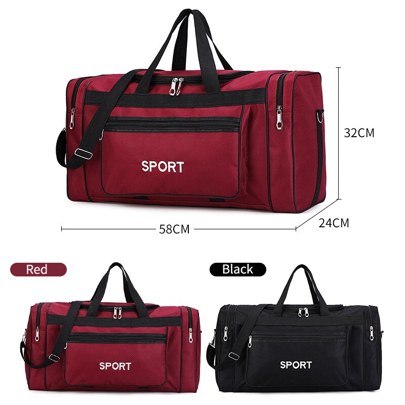 Stor kapacitet vandtæt mænd sport rejsetaske kvinder gym taske rød sort yoga fitness taske unisex håndtaske nylon duffle bag  xa1m