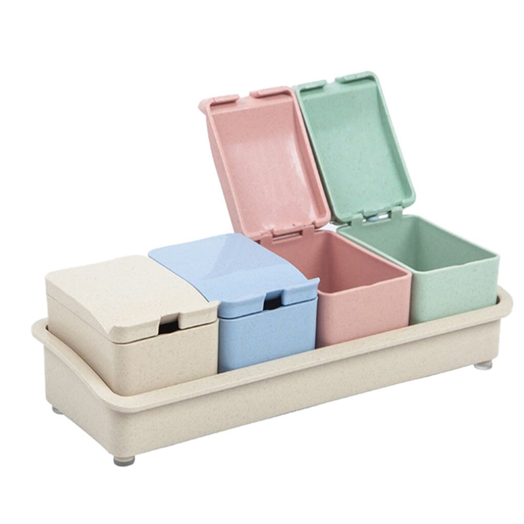Estante de condimentos macetas de especias caja de almacenamiento contenedor de condimento tarro de cocina herramienta Apr16