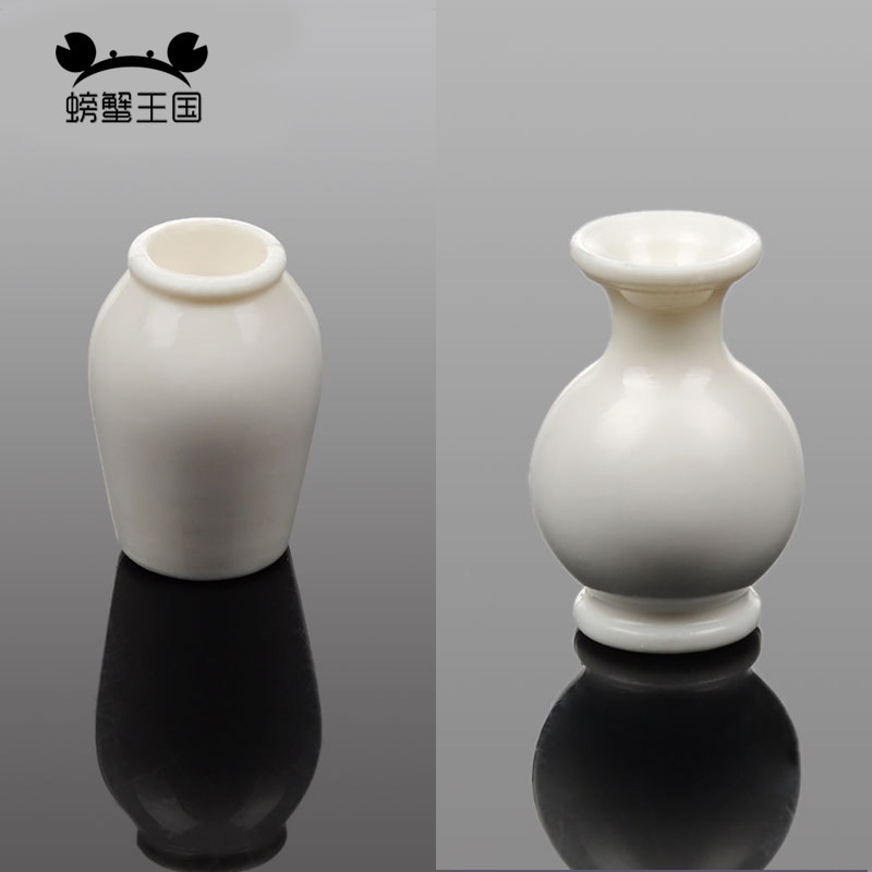 10pcs Resin Mini Vase Models Figure Daily Decoration Accessories DIY Crafts Materials for Kids white