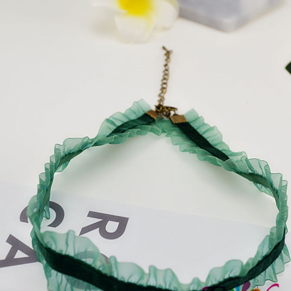 Band spets choker kvinnor tyg halsband flicka vintage legering nyckelben kedja brud bröllop smycken