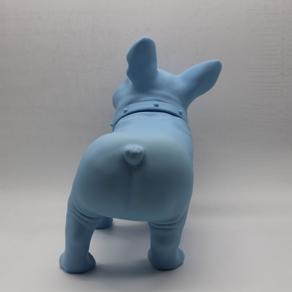 Niebieski plastikowy buldog francuski placki manekin sprzedaż na sklep zoologiczny wyświetlacz