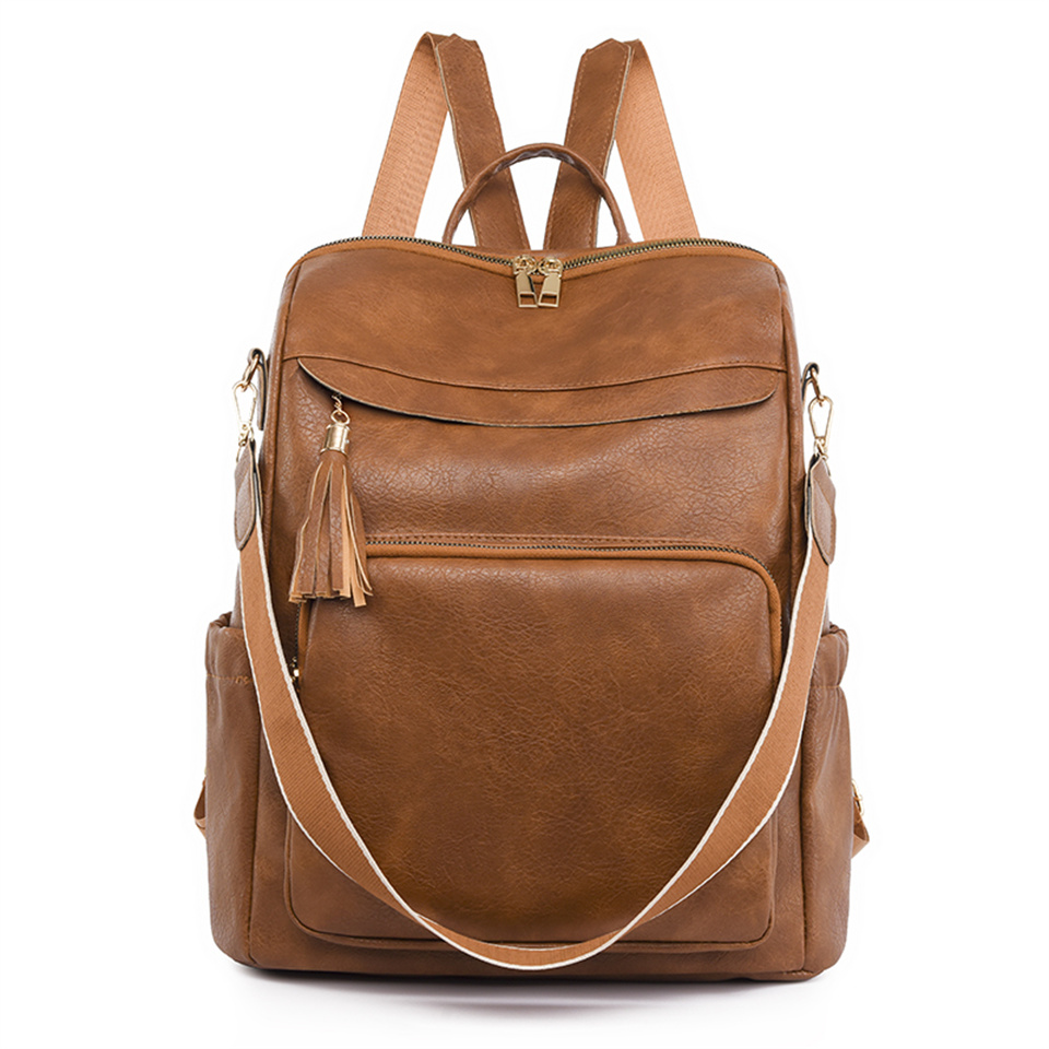 Frauen Rucksack PU Leder Schule Taschen Für Jugendliche Mädchen der Reise Schulter Tasche Rucksäcke: Nude