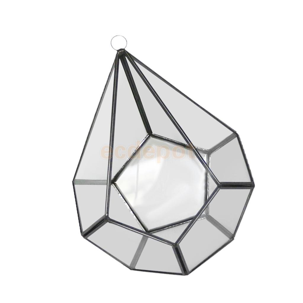 Rosa vaso de vidro geométrico irregular, recipiente de terrário para plantar suculentas, vaso de mesa, decoração de casamento para casa, escritório diy