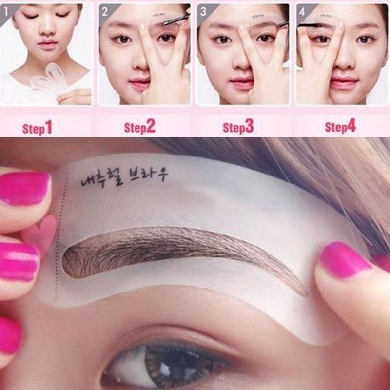 24 Pcs Reusable Eyebrow Stencil Set Eye Brow DIY Drawing Guide Shaping Grooming Template Card Easy Makeup Beauty Kit wyt77