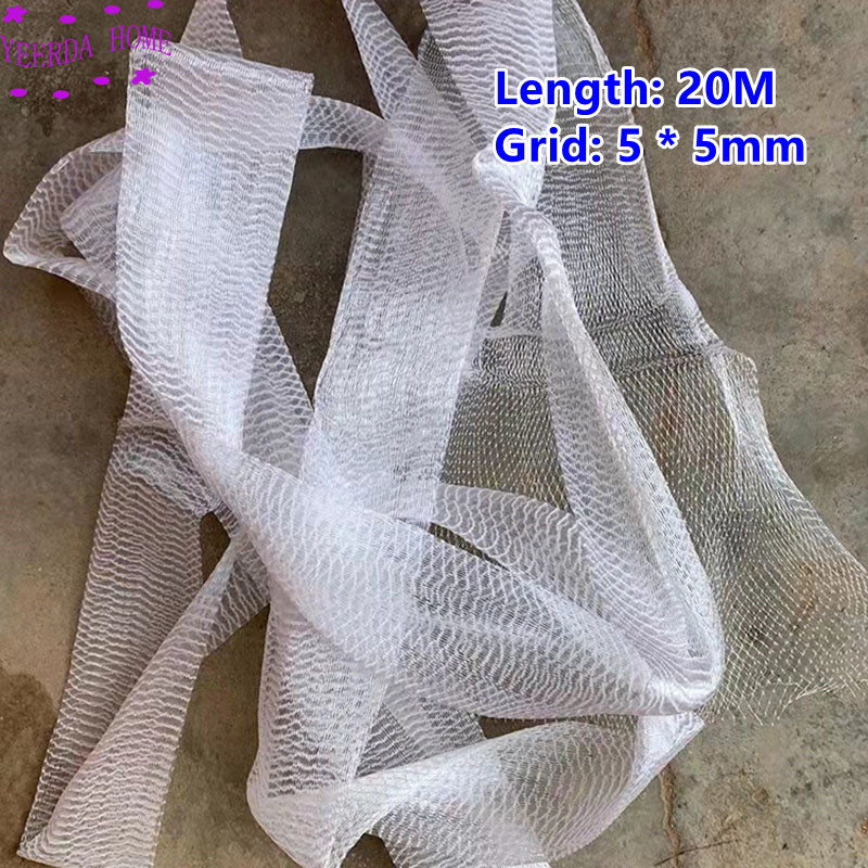 Cylindrical mesh Self made inverted beard mesh Monofilament fishing net Shrimp net bag net cage raw material: white 20m