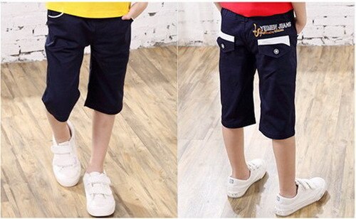 summer children causal shorts Kids embroidery letters shorts for boys 4-9 years !: Blue / 4T