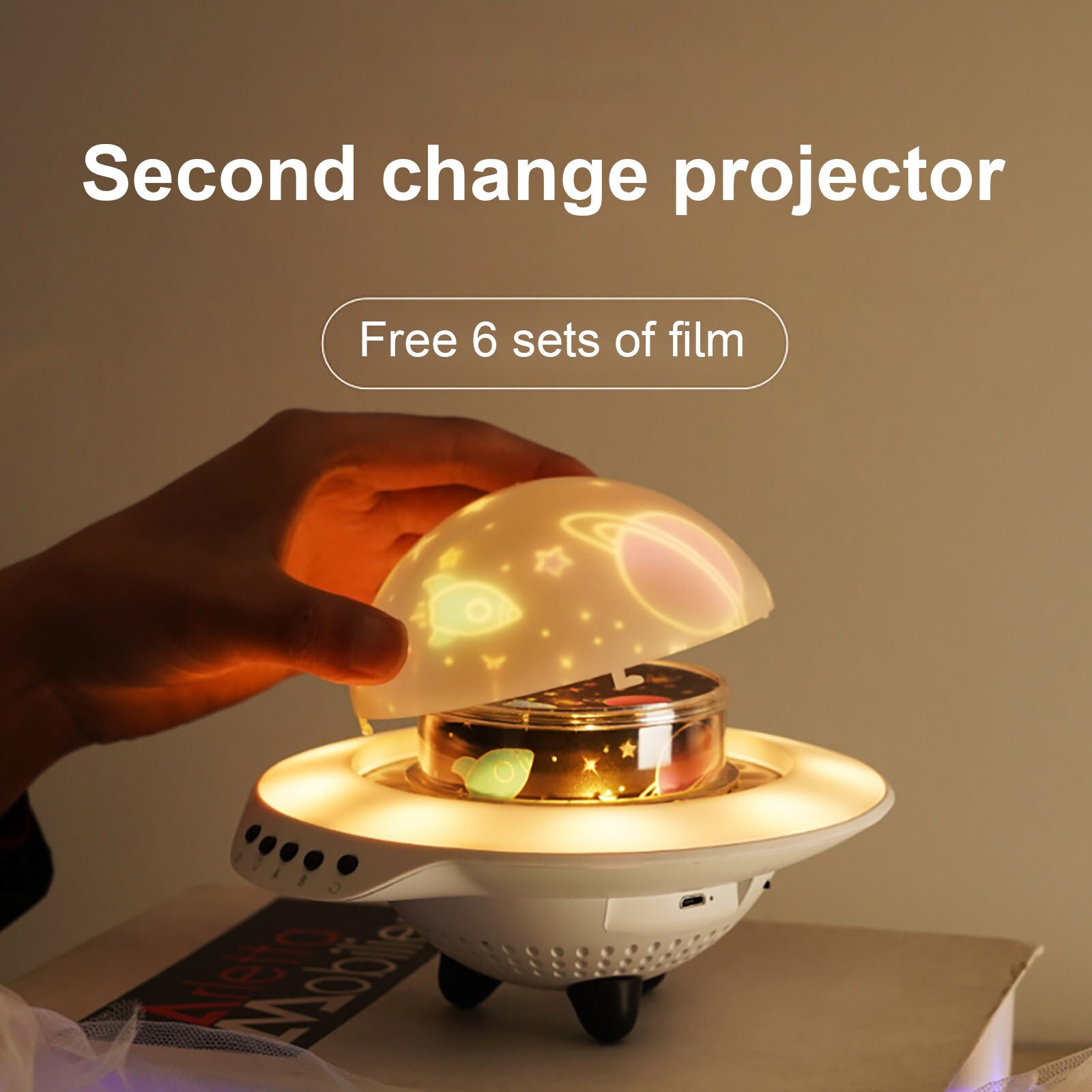 Ufo Star Night Light Projector Music Sky Light Blu... – Grandado