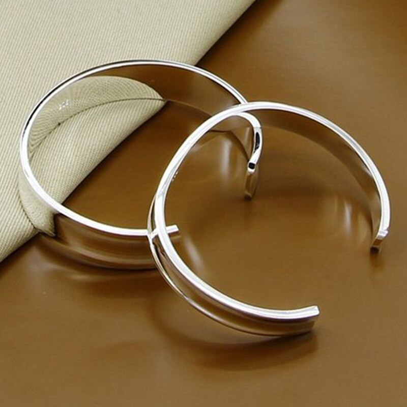 925 Silver Jewelry Sets Vintage Open Cuff Bracelets Bangles For Women Jewelry Valentines