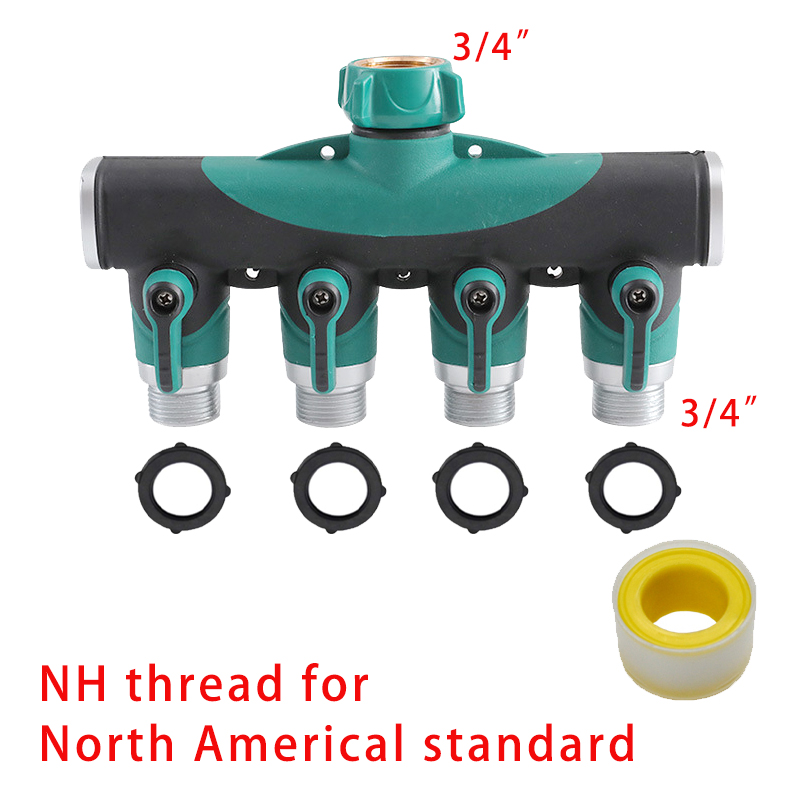 divisore per rubinetto per tubo da giardino resistente a 1-2-4 gareggiare, adattatore per divisore per rubinetto esterno per tubo dell'acqua, divisore per rubinetto dell'acqua: Viola