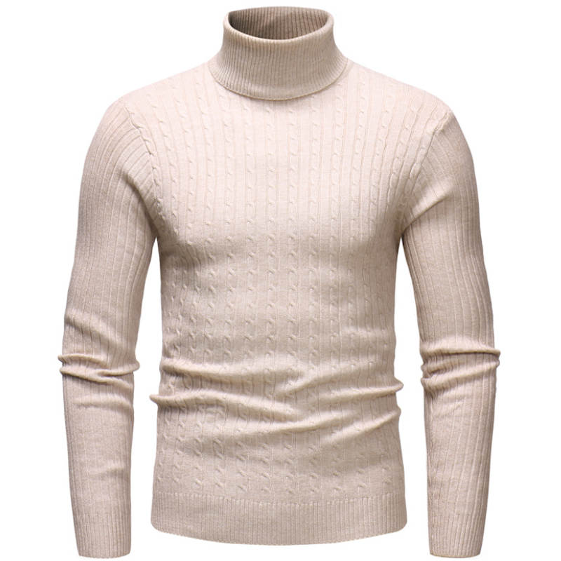 Winter hoch Nacken Dicke Warme zur Seite fahren Männer Rollkragen Herren zur Seite fahren schlank passen zur Seite fahren Männer Strickwaren Männlichen Doppel kragen