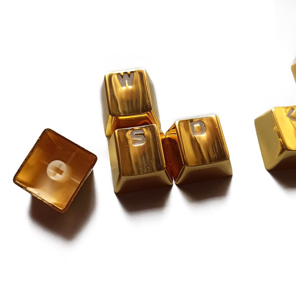 8pcs Metal Keycaps WASD ARROW Zinc Alloy KeyCap Backlit Key Cap For Cherry MX Switch Mechanical Keyboard OEM Profile