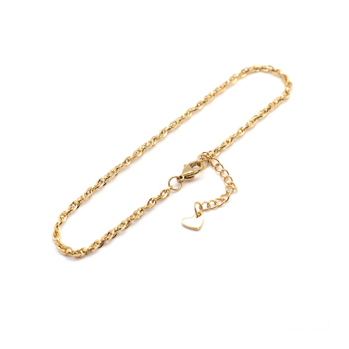 Chain Enkelband 304 Rvs Gold Kleur Twisted Draad Enkelband Voor Vrouwen Zomer Strand Blootsvoets Sieraden, 1 Stuk