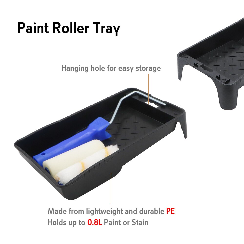 BRAKEMAN DIY Paint Roller Tray Kit 4 INCH 100mm Foam and Acrylic Mini Roller Cover Sets for Small Job Painting Decorative