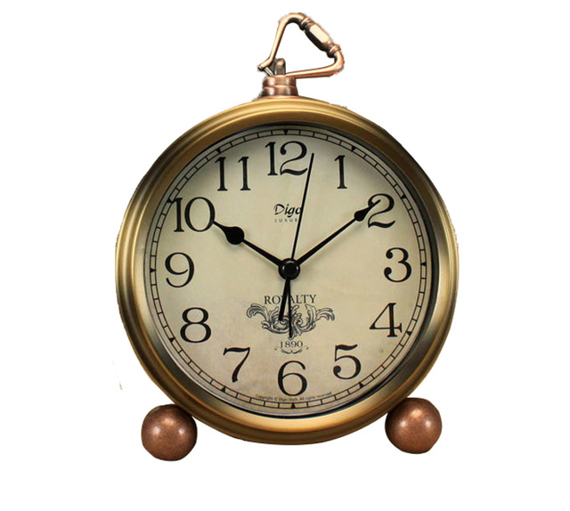 ¡Novedad de ! Relojes de escritorio digitales romanos Retro con aguja antigua, relojes despertadores vintage para decoración del hogar, relojes de escritorio retro: Gold 2