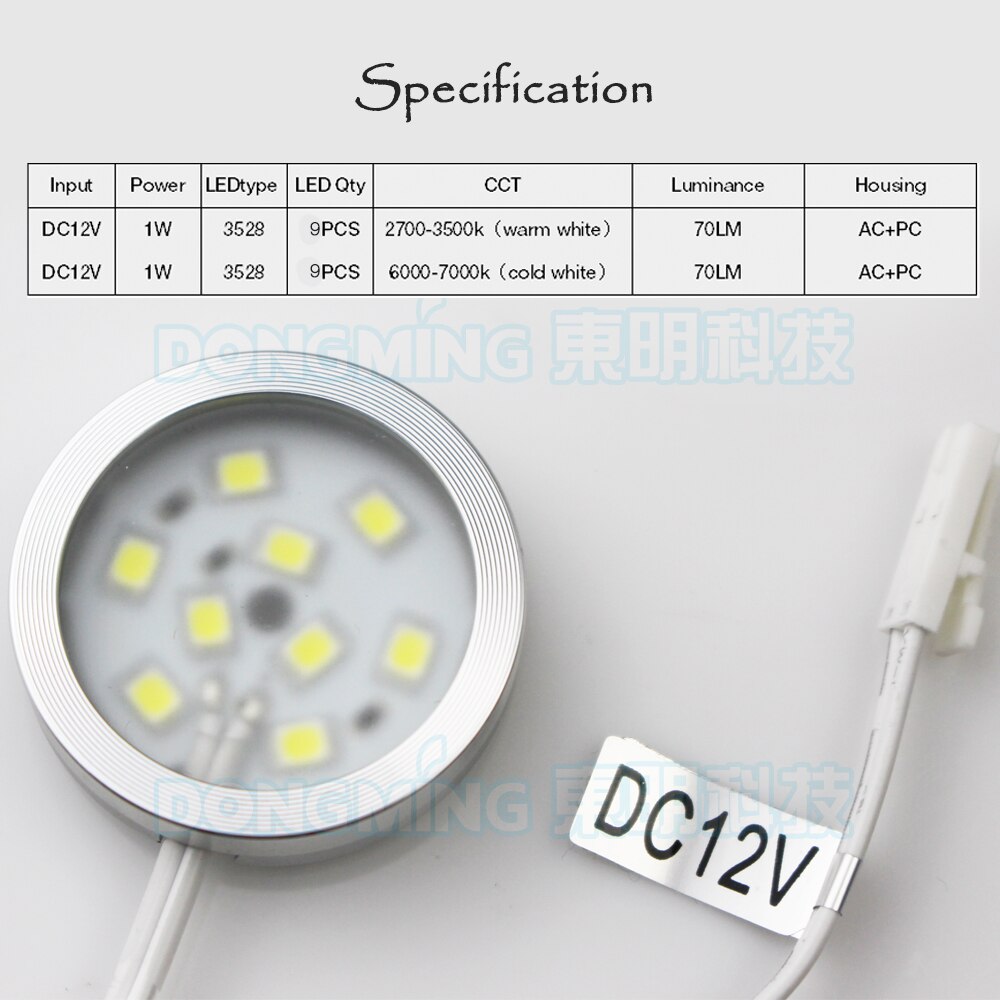 Foco LED de 12V y 1W para decoración del hogar, lámpara de luz descendente para cocina, armario de pared, muebles