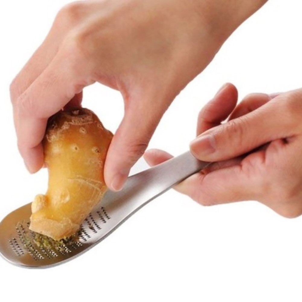 Household Portable Stainless Steel Ginger Grater Garlic Lemon Grinding Spoon