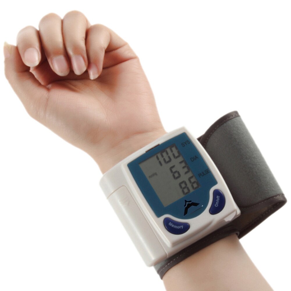 Digitale lcd-polsband bloeddrukmeter, hartslagmeter voor de gezondheidszorg, hoofdkwartier voor oudere mannen -803