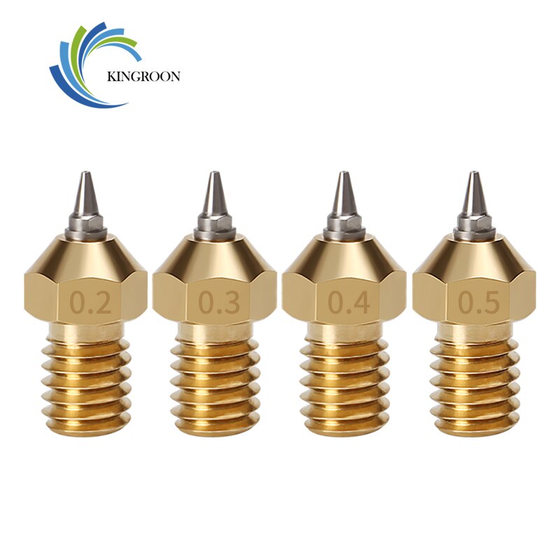 Buse pour imprimante 3d E3D V6 V5, 4 pièces, embout fileté M6 0.2 0.3 0.4 0.5mm embouts amovibles en acier inoxydable pour filament 1.75mm