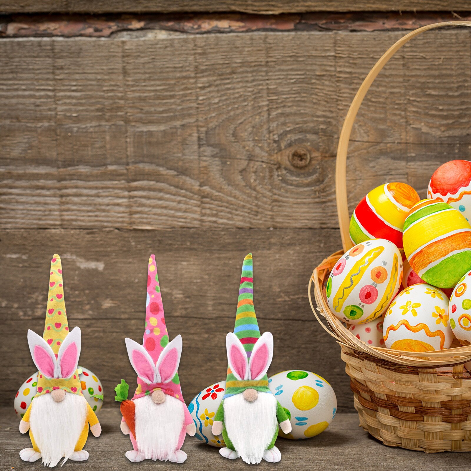 Easter Bunny Carrot Dwarf Faceless Doll Decoration Home Decorations 3pcs Simulation Decoration Home Party Accessories