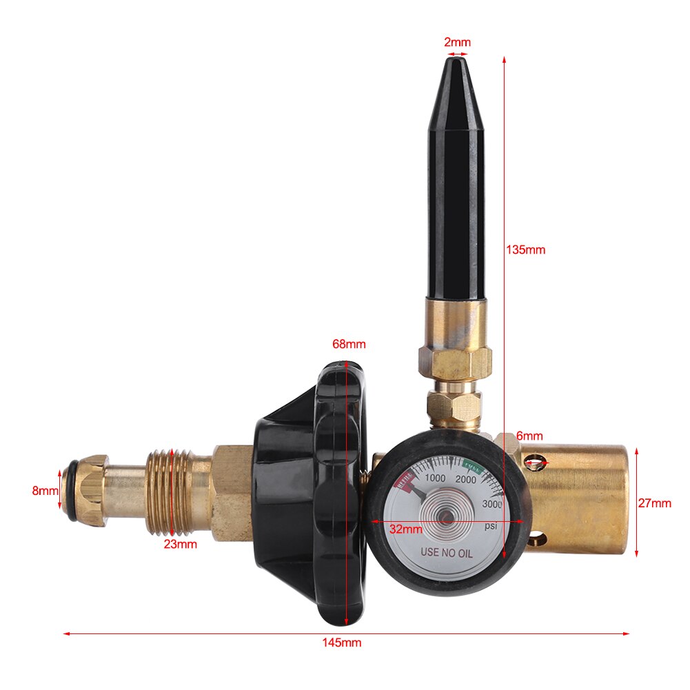 Balloon Inflating Regulator Inflator Pressure Regulation With Air Flow Meter Valve Gauge Fits For Outlet Thread G5/8 Tank Valves