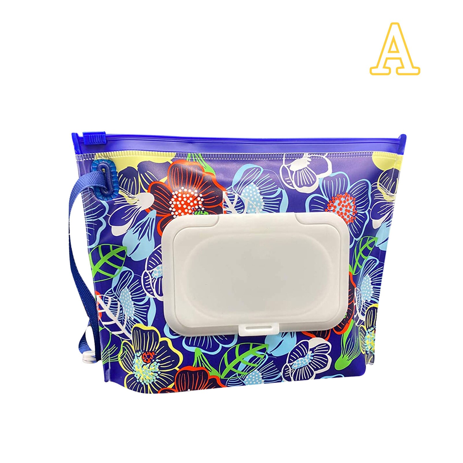 Sac à lingettes humides pour bébé, dessin animé EVA mignon petites rayures maquillage Portable nettoyage à clapet, étui pour enfants réutilisable boîte #50: A