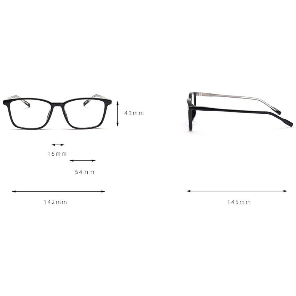 Kachawoo TR90 thin frame square glasses men black brown grey acetate glasses frames women optical eye-wear unisex decoration