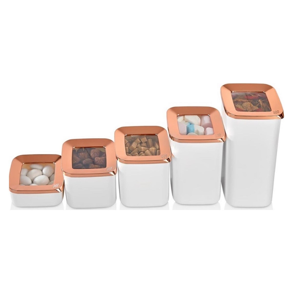 Boîte de rangement en cuivre blanc, 5 pièces, , hermétique sous vide, ensemble d&#39;aliments, organisateur cuisine et garde-manger