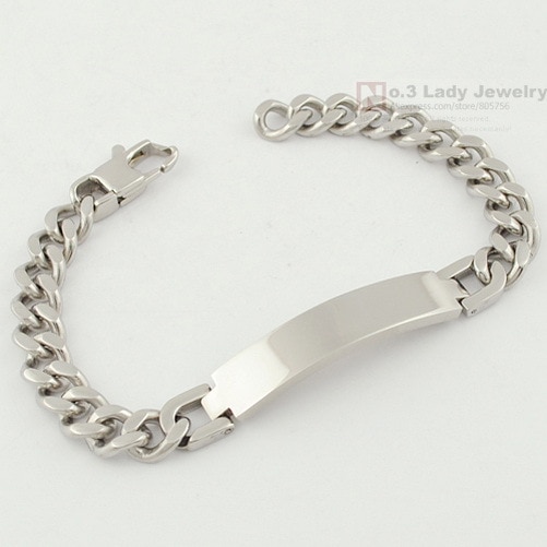 Gokadima 21,5 cm, 9mm, pulsera de identificación de acero inoxidable de Cadena de mano joyería para hombre nuevas llegadas, WB055