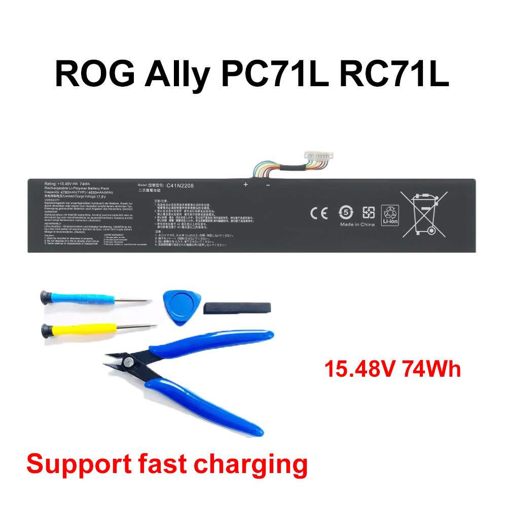 DXT Neue C41N2208 Für ASUS ROG ALLYX generation spielkonsole RC71L erweiterung hohe kapazität 74WH Batterie Kostenlose alle Werkzeuge