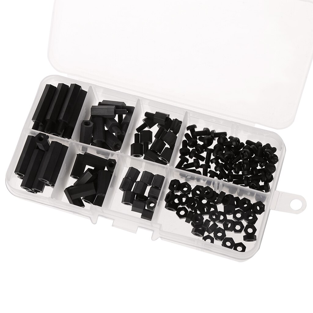 Nylon Moeren & Ringen Set – 800 Stuks M3 Assortiment (wit, Kunststof, Corrosiebestendig)