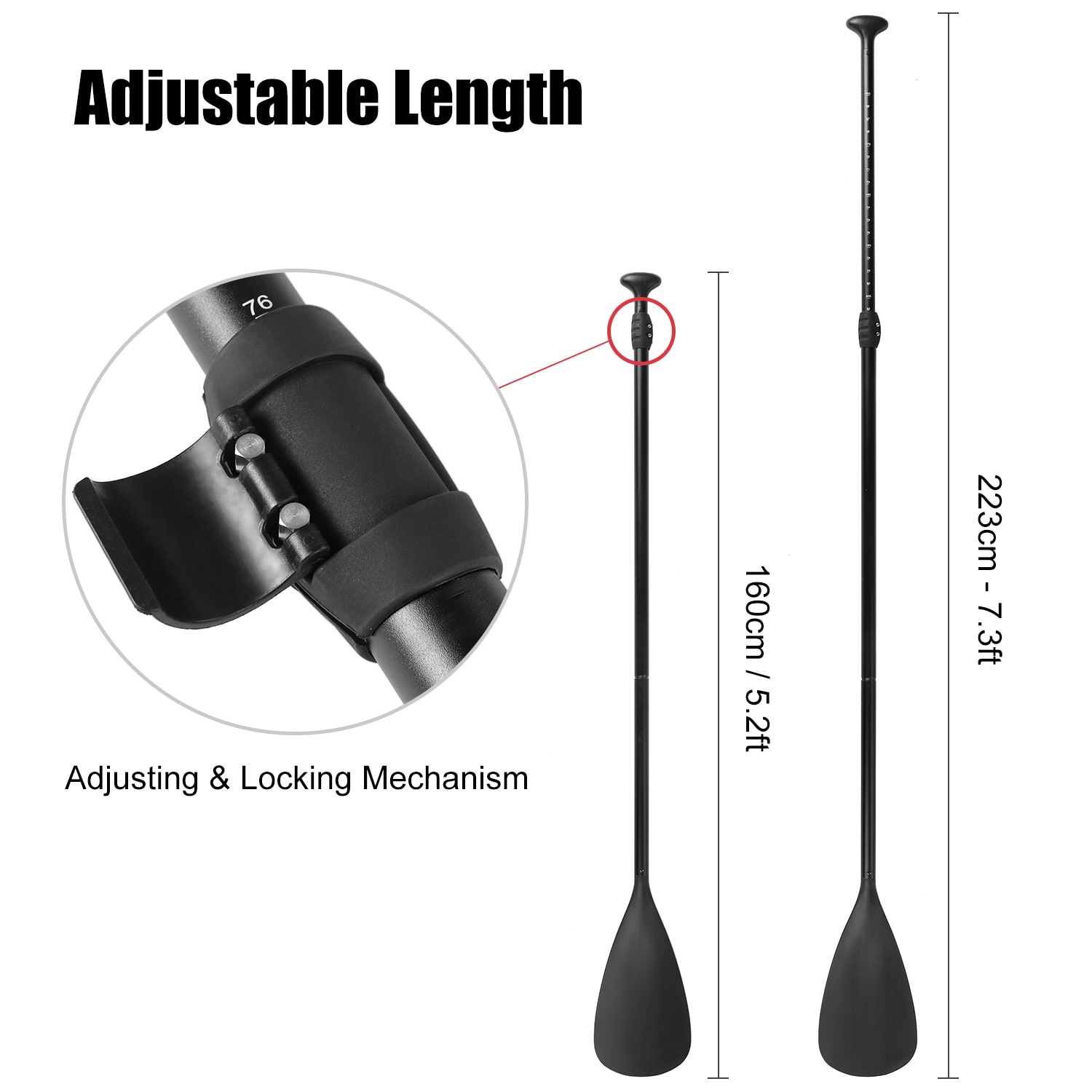 2022 4-Piece Adjustable Aluminum paddle for Kayak Inflatable Boat SUP Paddles Kayak Boat Stand Up Paddle for Surfing Surfboard