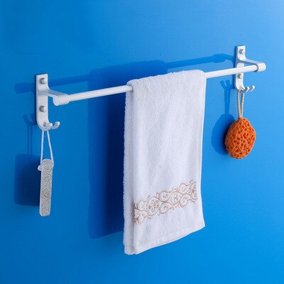 4 kleuren Ruimte Aluminium Badkamer Handdoek Bar Enkele Handdoek Bar Rail Houder Hanger: Zilver