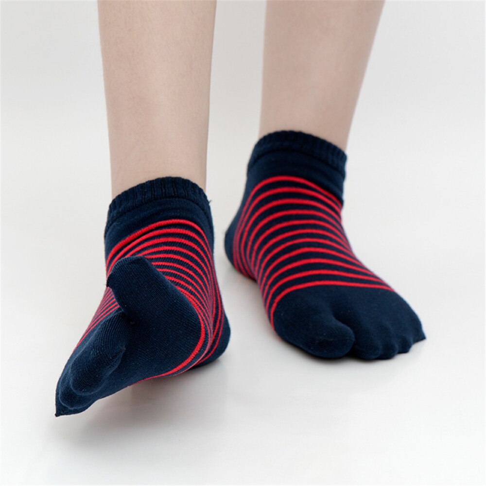 Japanese Kimono Flip Flop Sandal Split Toe Tabi Ninja Geta Socks Men Women Stripe Split 2 Toe Tabi Foot Finger Cotton Socks