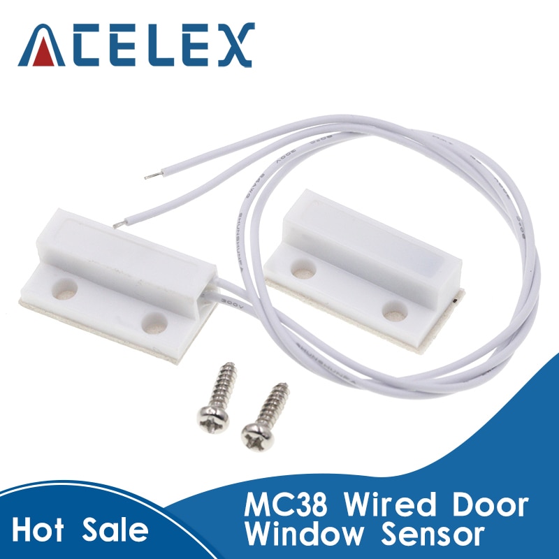 MC-38 MC38 Wired Door Window Sensor 30mm Wire Lengthen Randomly Magnetic Switch Home Alarm System for arduino