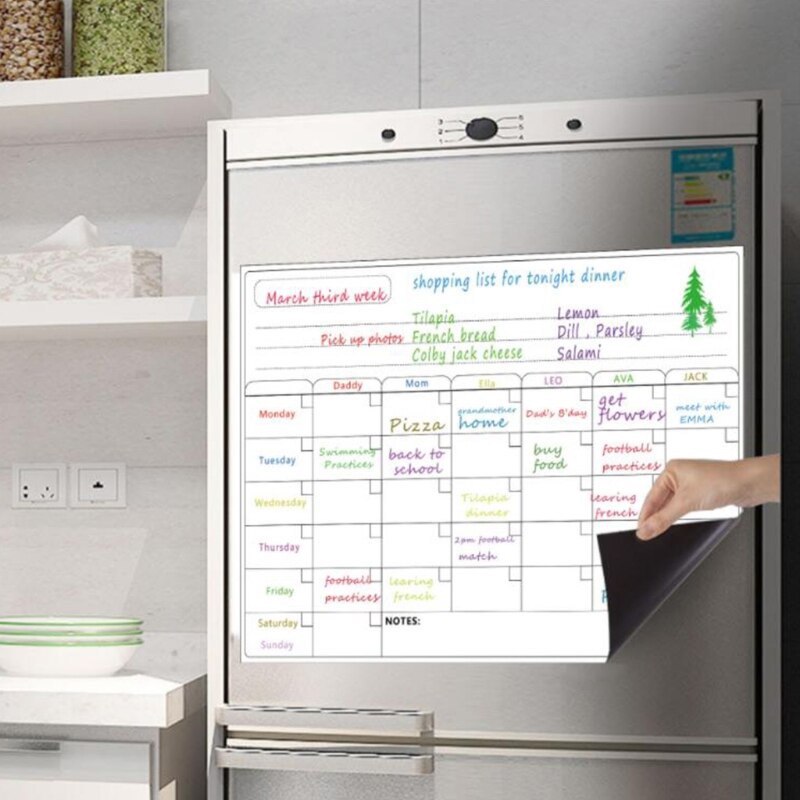 Magnetic Refrigerator Chalkboard,Weekly Menu, Meal Planner, Grocery Shopping List, Board, for Kitchen Fridge