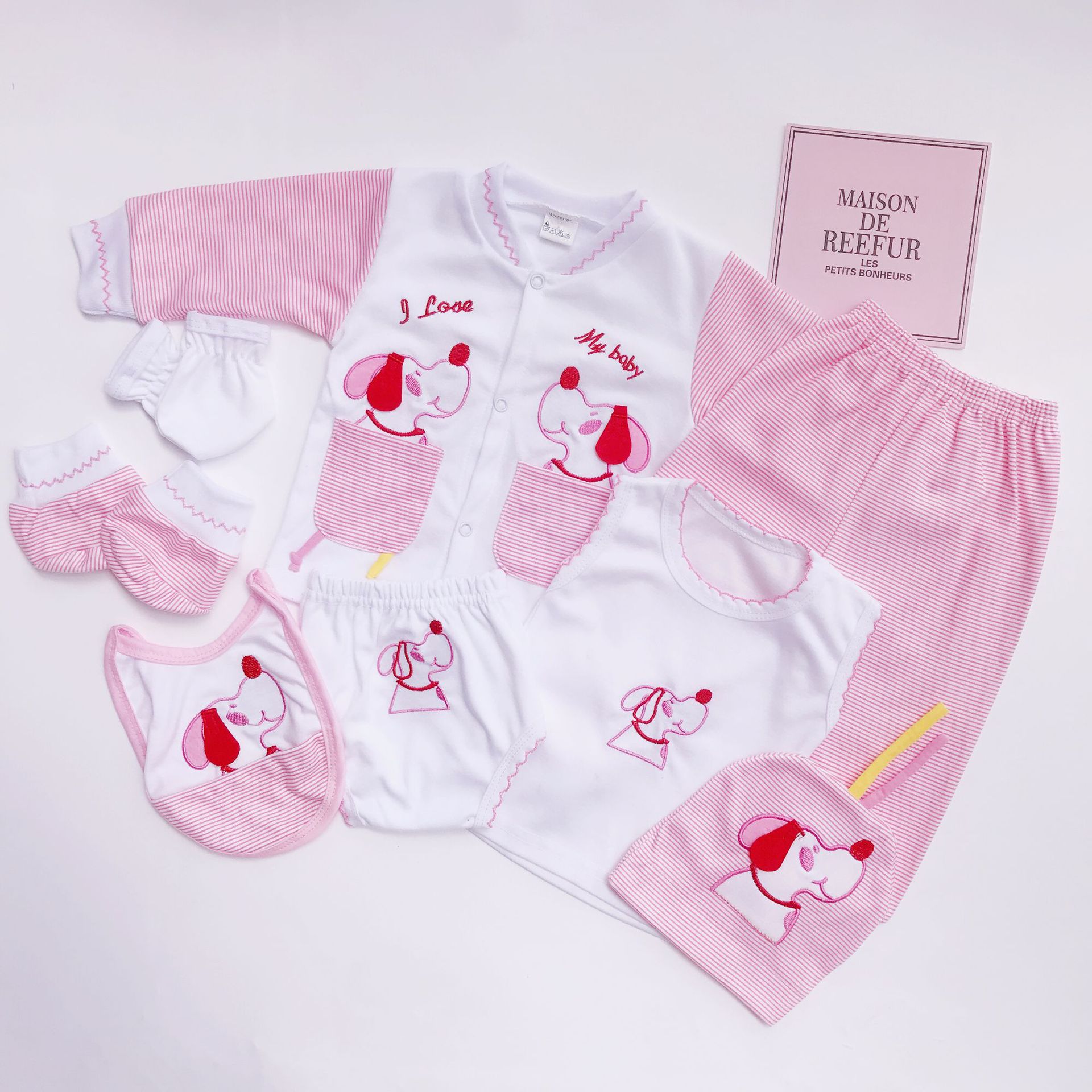 Neugeborenen Baumwolle Lange ärmeln Anzug Neugeborenes Baby Plain Baumwolle Kleidung Baby 8 Stück Set