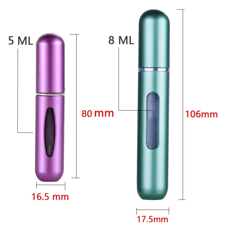 Återfyllningsbar mini parfymflaska bärbar kosmetikflaska sprayflaska förångare spraybehållare reseåterfyllningsflaskor 8ml /5ml