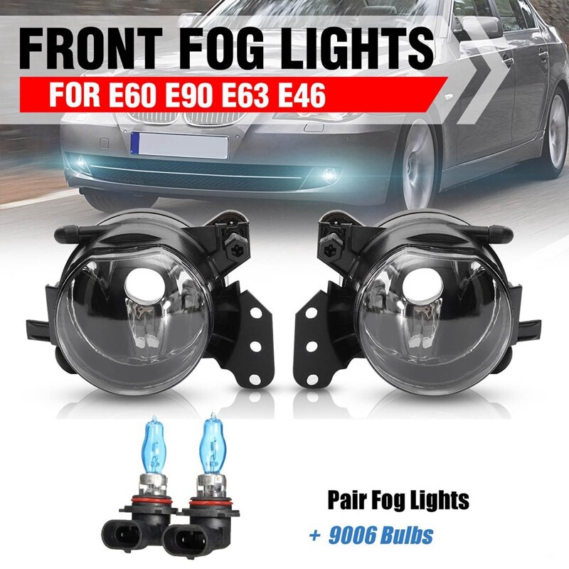 1 Paar Mistlamp Assemblage Auto Mistlampen Lampen Behuizing Lens Clear Met Hij Lampen Voor Bmw E60 E90 e63 E46 323I 325I 525I