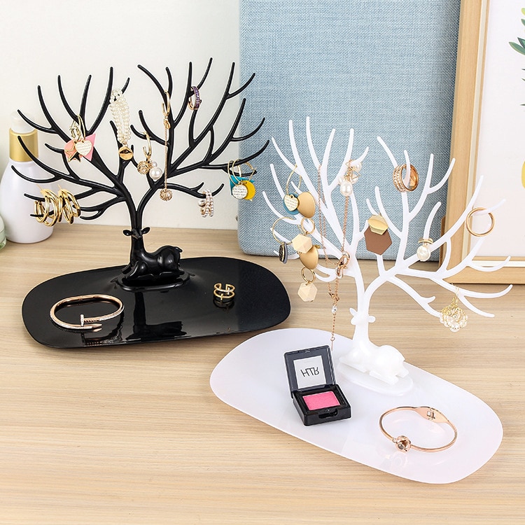 Caja organizadora de joyas con forma de árbol, organizador cosmético , estante para anillo, pendientes, collar, exhibidor, organizador de maquillaje