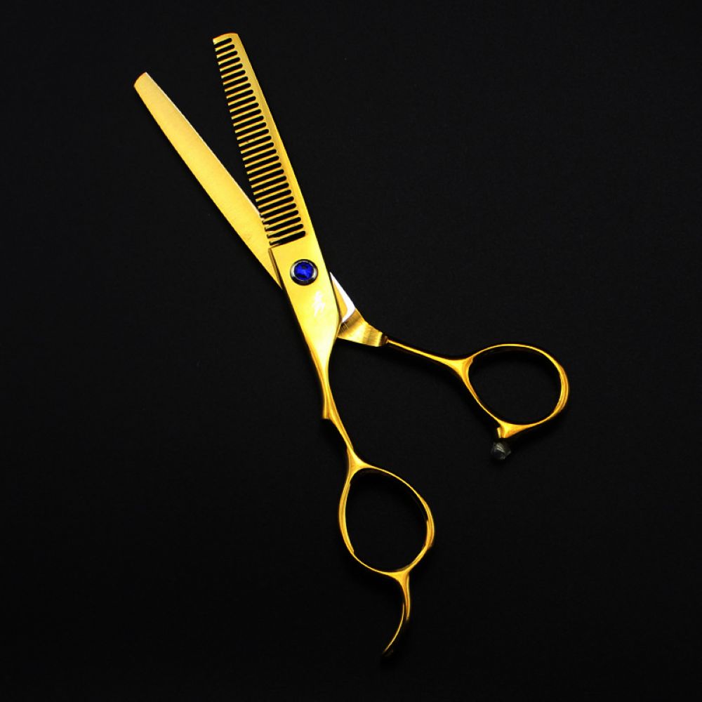 Freelander Salon Left Hand Gold Hair Scissors Set 6 inch Stainless Steel Styling Barbershop Hairdressing Scissors