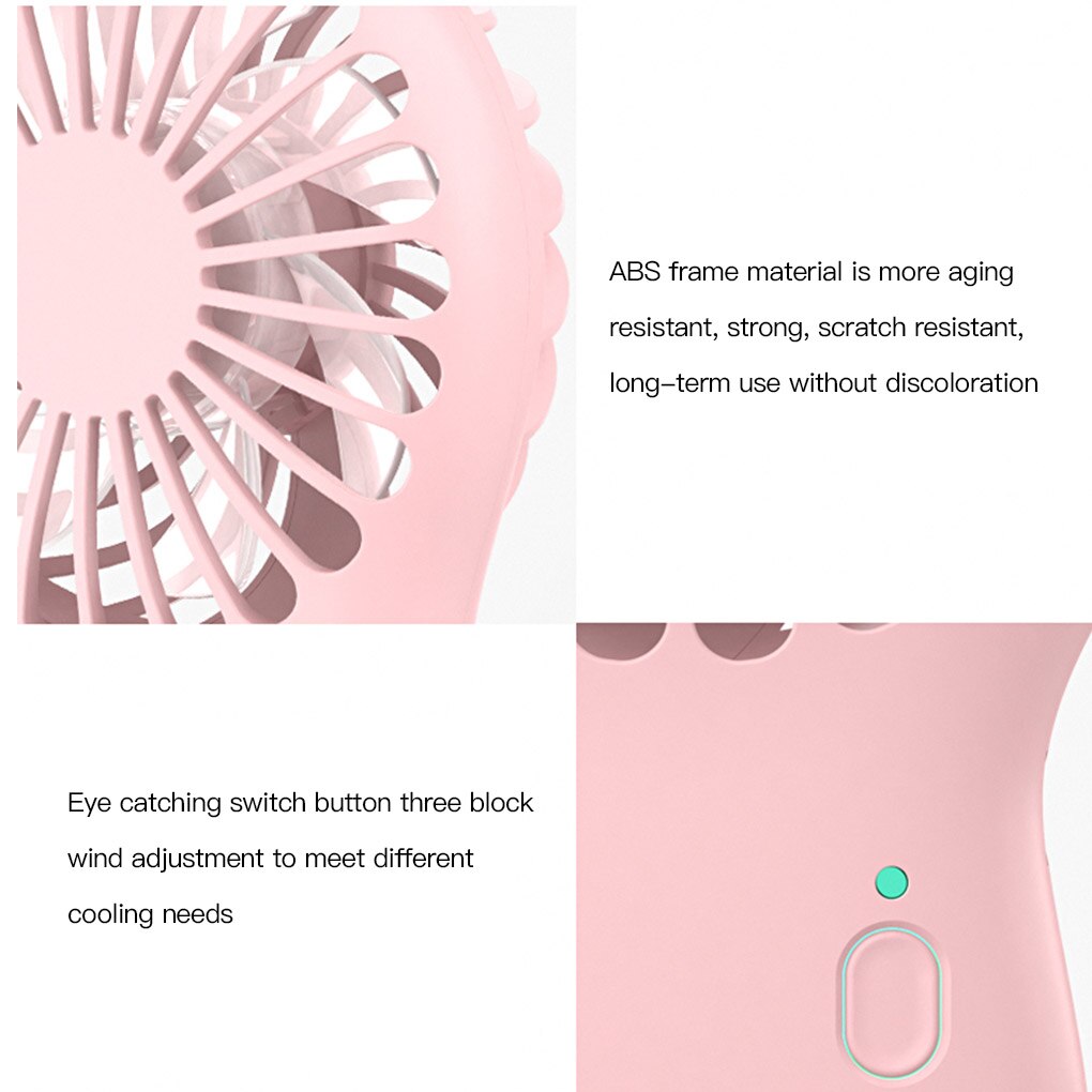 Mini Portable Electric Cooling Fan HandHeld Travel USB Rechargeable Cooling Fan Phone Holder