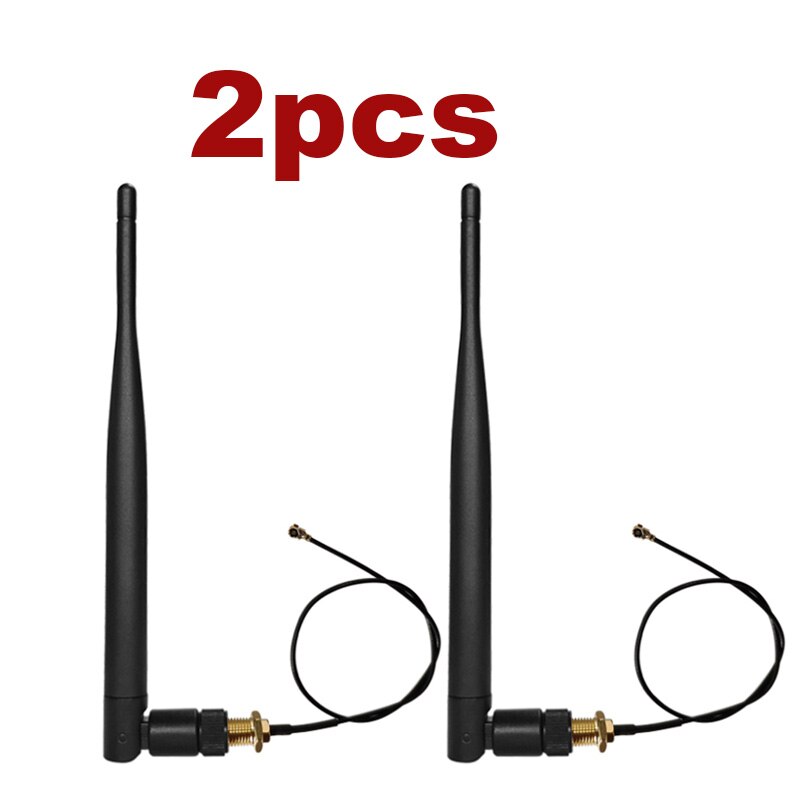 2.4 GHz Antenna wifi 5dBi SMA Male Connector 2.4ghz antena wi fi 2.4G for Wifi Booster + 21cm ufl./ IPX 1.13 Pigtail Cable: 2pcs